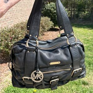 Michael Kors Vintage Black Leather Satchel EUC